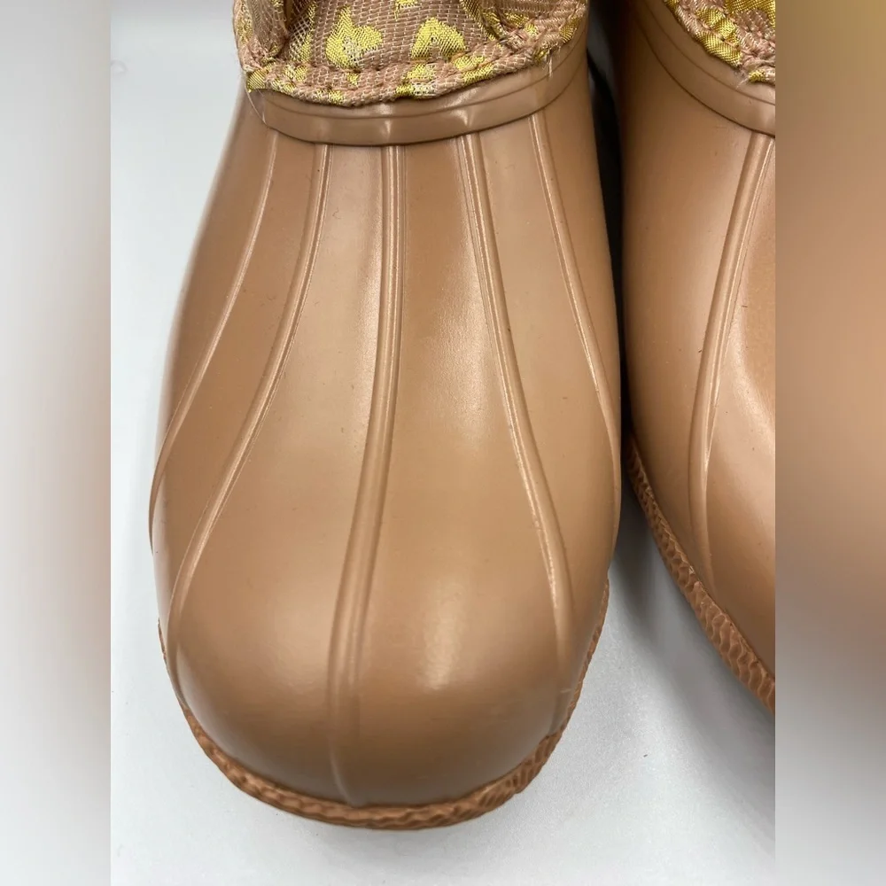 Sperry Tan and Gold Duck Boots